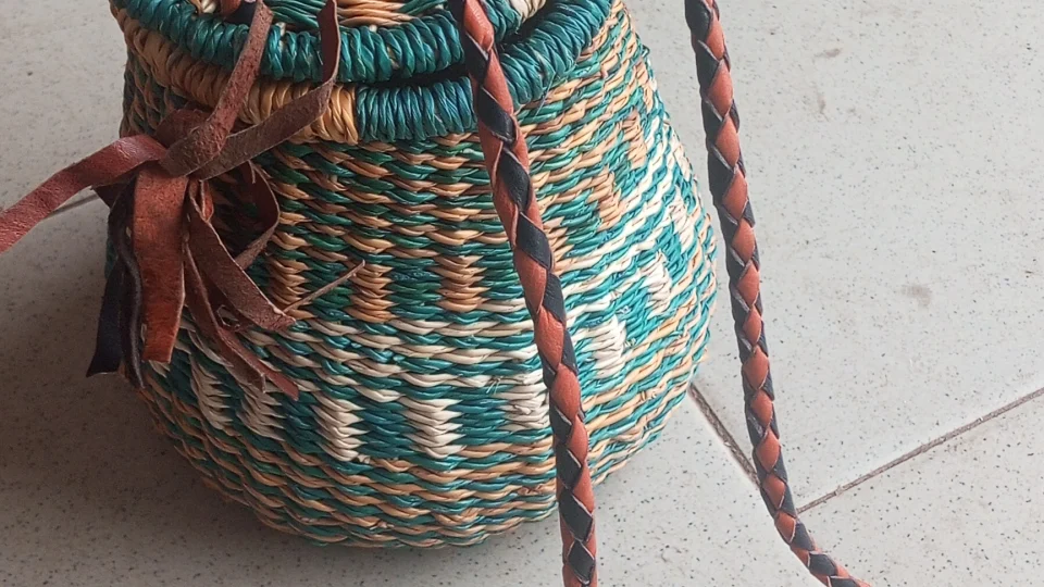 Woven crossbody bag