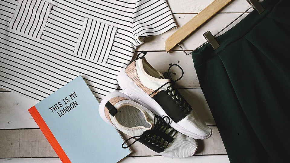 Sneakers and outfit flat lay
