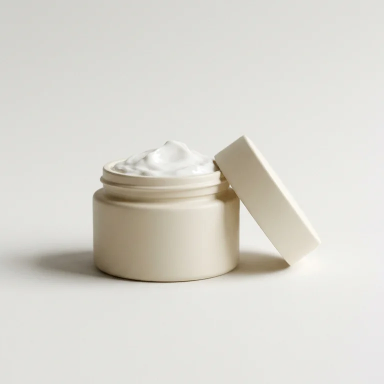 An unbranded open jar of rich barrier cream