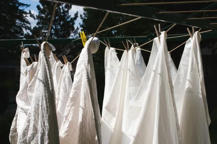 White clothes drying on a line, representing drying stand deals